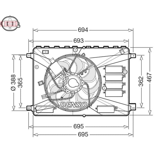 Denso Engine Cooling Fan fits Ford Galaxy 2006-2015 2.0