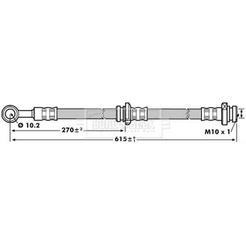 Borg & Beck Brake Hydraulic Hose Line Left BBH7145