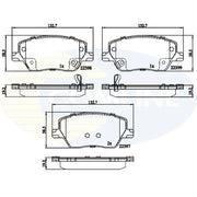 Comline Front & Rear Pads fits Fiat Tipo 2015-2020 1.0 1.3 1.4 1.6