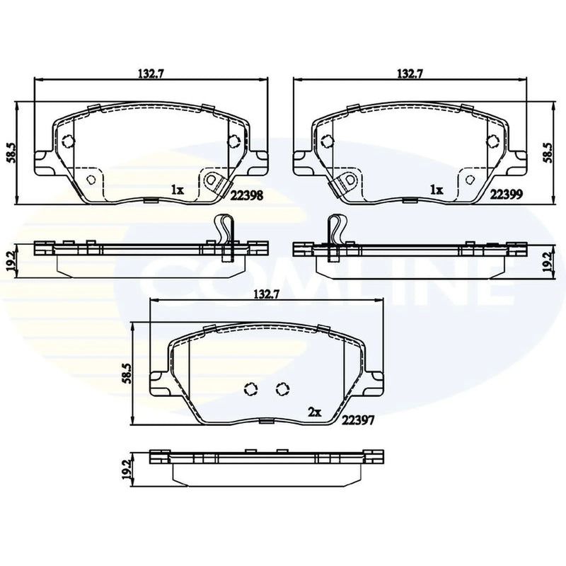Comline 4 x Front Brake Pad Set CBP32324