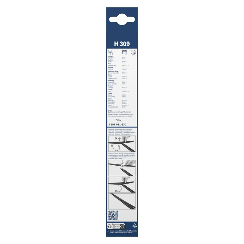 Bosch Conventional Wiper Blade 300mm — H309 fits Citroën C1 II 2014-2021 1.0 1.2