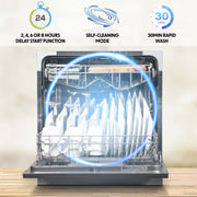 Baridi Tabletop Dishwasher 8 Place Settings 8L Capacity - Silver DH87 Baridi - Dynamic Drive