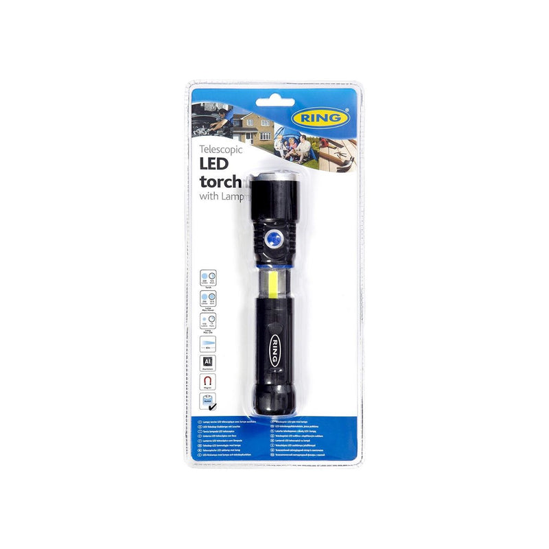 CCA Ring Telescopic LED Torch with Lamp - RT5195 Ring Automotive - Dynamic Drive