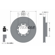 Textar 2 x Internally Vented Brake Discs 93085800