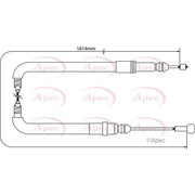Apec Handbrake Cable Left Rear fits Citroën Dispatch II 2007-2016 1.6 2.0