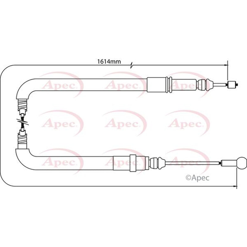 Apec Handbrake Cable Left Rear fits Citroën Dispatch II 2007-2016 1.6 2.0