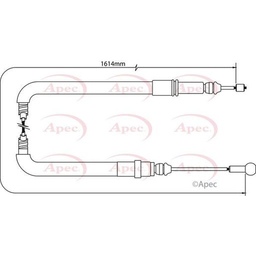 Apec Handbrake Cable Left Rear fits Citroën Dispatch II 2007-2016 1.6 2.0