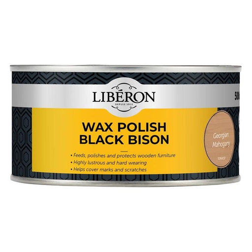 Liberon Black Bison Wax Paste Georgian Mahogany 500ml Liberon - Dynamic Drive
