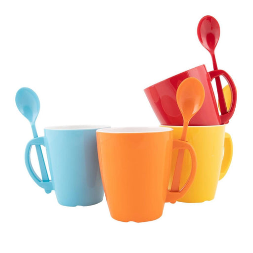 Gimex Colour Line Mug With Spoon Rainbow 390ml 4 Pieces Gimex - Dynamic Drive