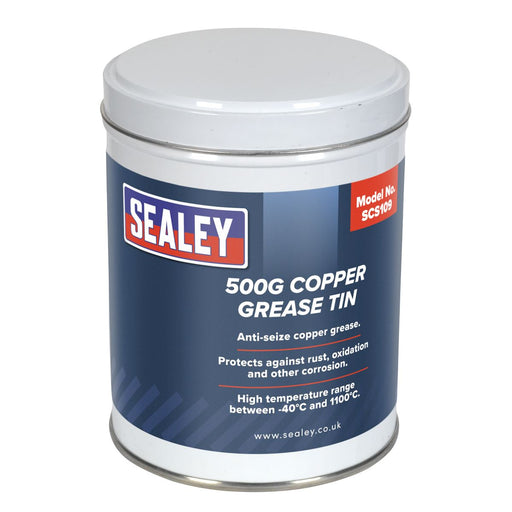 Sealey Copper Grease 500g Tin SCS109 Sealey - Dynamic Drive