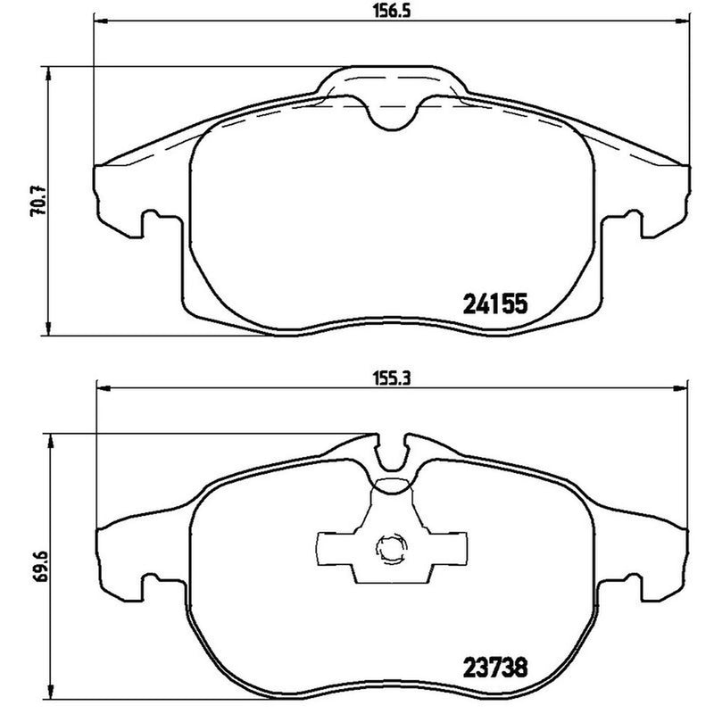 Brembo 4 x Front Brake Pad Set fits Opel Signum 2003-2008 1.8 1.9 2.0 2.2
