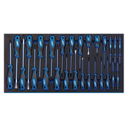 1x 27 Piece Draper Soft Grip Screwdriver Set In Full EVA Drawer Insert Tray Draper  - Dynamic Drive