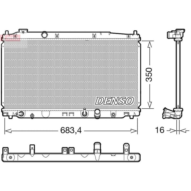 Denso Engine Radiator fits Honda Jazz III 2011-2015 1.3