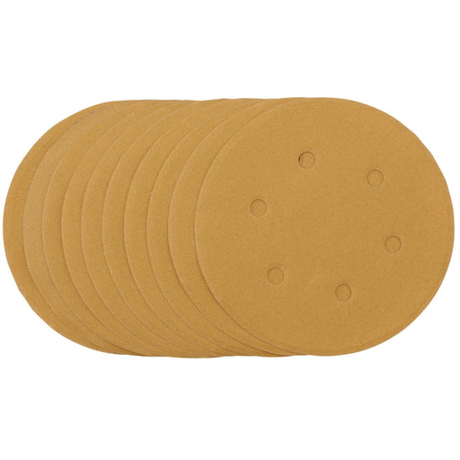 Draper Gold Sanding Discs with Hook & Loop, 150mm, 240 Grit (Pack of 10) 64257 Draper - Dynamic Drive
