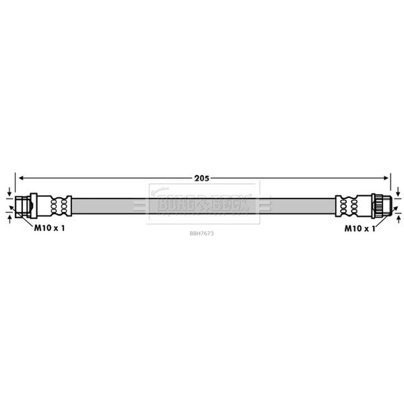 Borg & Beck Brake Hydraulic Hose Line inner BBH7673