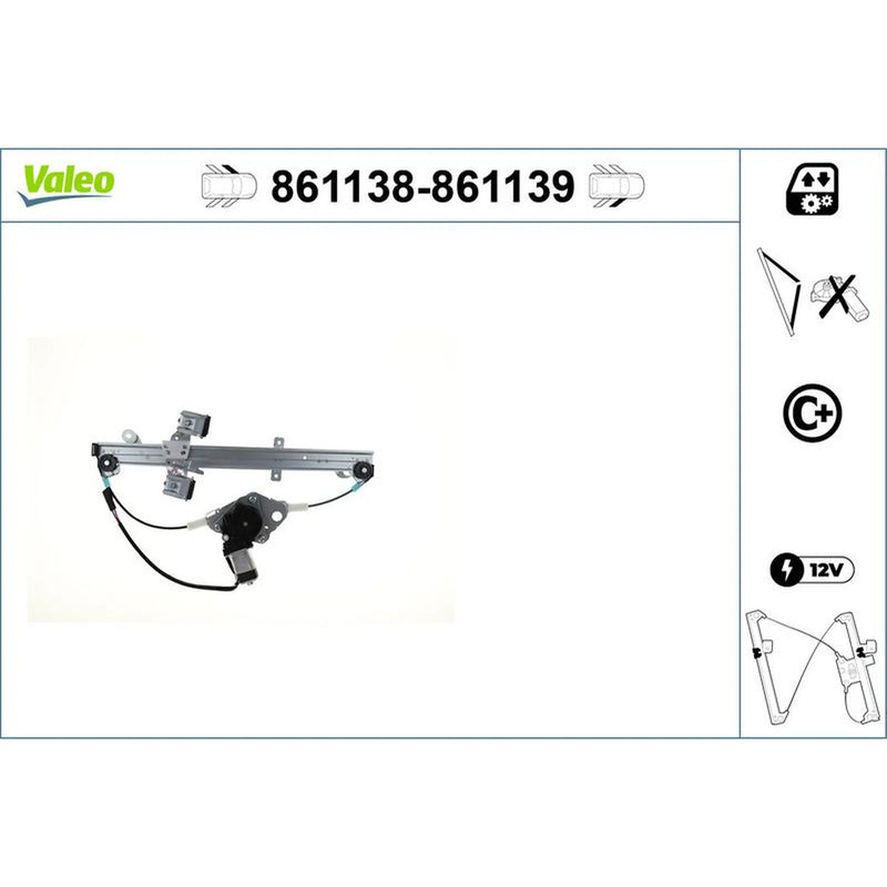 Valeo Electric Window Regulator Lifter Left Front 861138