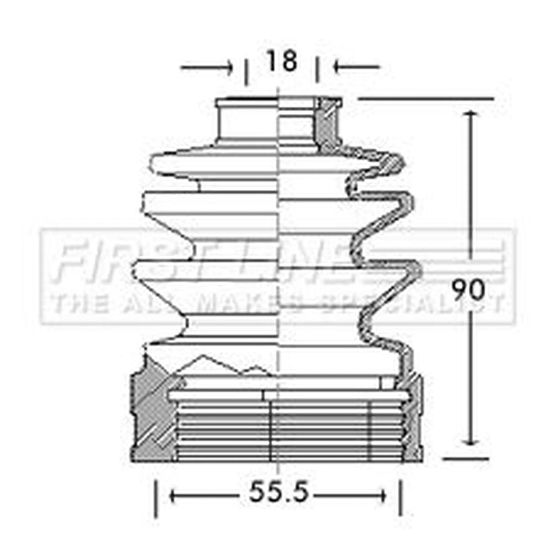 First Line Drive Shaft Bellow Kit Front Left fits Daihatsu Charade 1983-1992