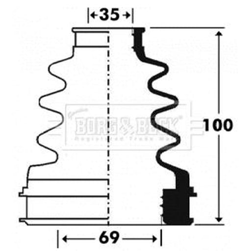 Borg & Beck Drive Shaft Bellow Kit transmission sided BCB2903