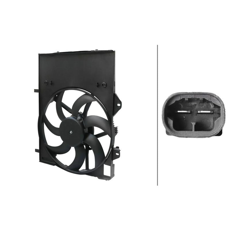 Hella Engine Cooling Fan Left fits Citroën C-Elysee 2012-2018 1.2 1.5 1.6