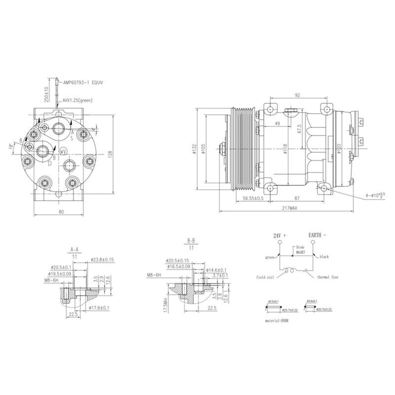 Hella Air Conditioning Compressor fits Volvo FH12 1993 on
