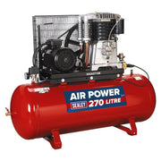 Sealey Air Compressor 270L Belt Drive 10hp 3ph 2-Stage with Cast Cylinders Sealey - Dynamic Drive