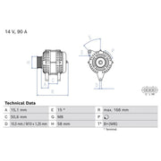 Bosch Car Alternator 12V