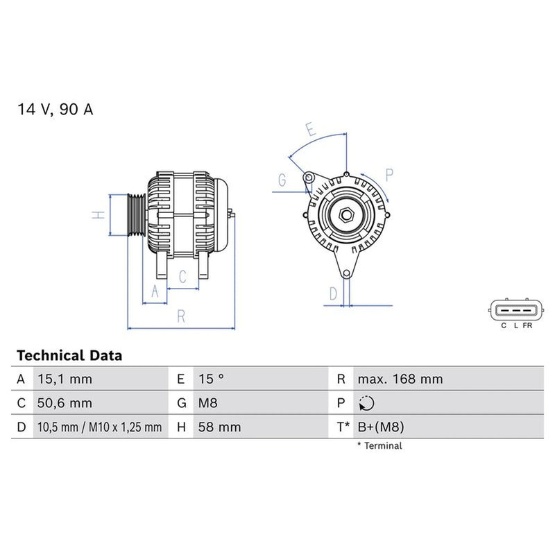 Bosch Car Alternator 12V