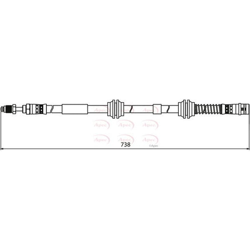 Apec Brake Hydraulic Hose Line Front fits VW Touareg 2003-2010 2.5