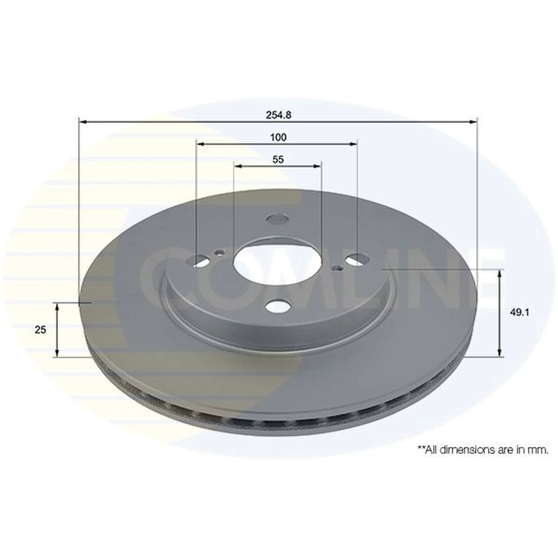 Comline Front Brake Discs & Pads fits Toyota Corolla Verso 2001-2004 1.8