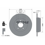 Textar 2 x Solid Rear Brake Discs 93123503-x2