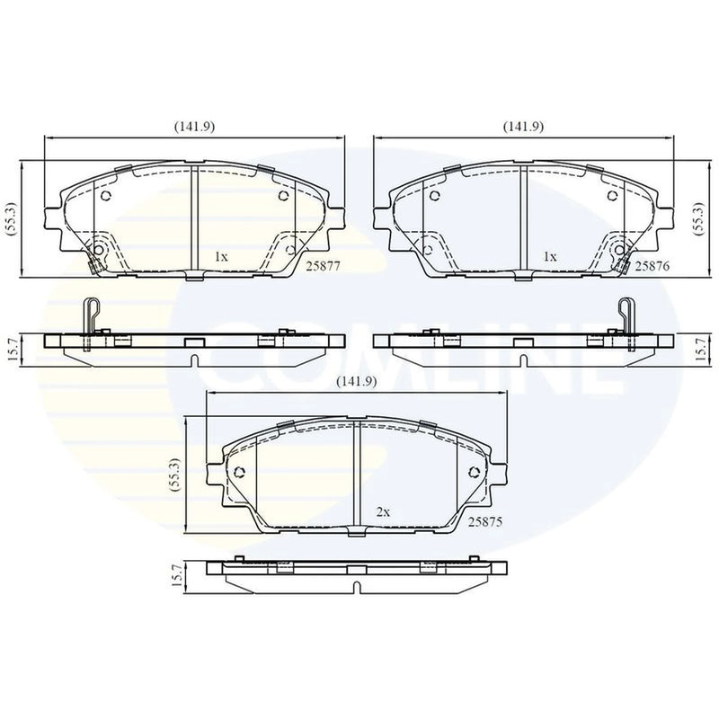 Comline Front & Rear Pads fits Mazda 3 2013-2019 1.5 1.6 2.0 2.2