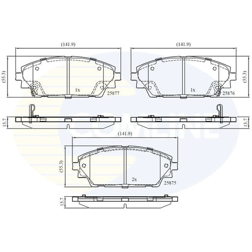 Comline Front & Rear Brake Discs & Pads fits Mazda CX-30 2019 on 1.8