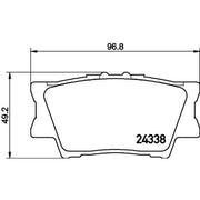 Mintex Rear Brake Pad Set fits Lexus Es 2012-2018