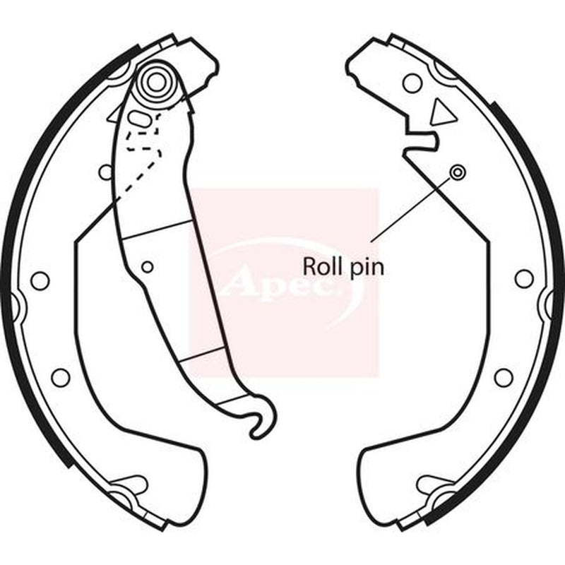 Apec Brake Shoe Set Axle Kit fits Opel Astra F 1994-1998 1.6