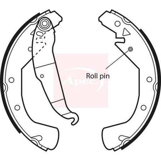 Apec Brake Shoe Set Axle Kit fits Opel Astra F 1994-1998 1.6