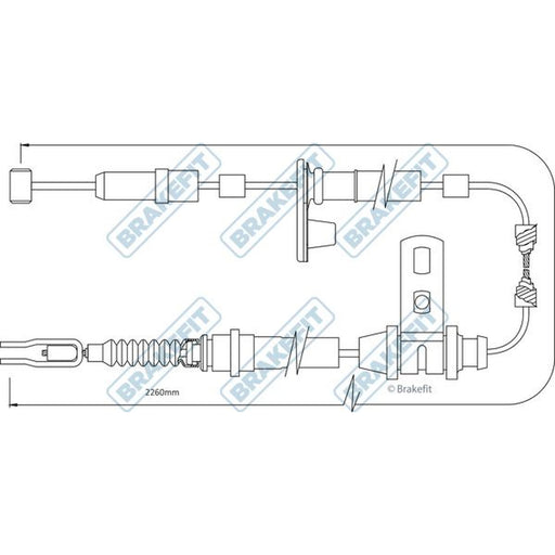Apec Handbrake Cable Left Rear fits Fiat Stilo 2001-2007 1.2 1.6 1.8 1.9 2.4