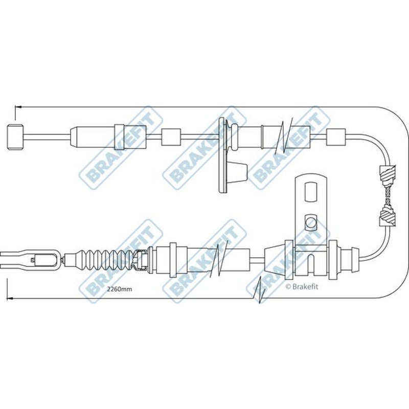 Apec Handbrake Cable Left Rear fits Fiat Stilo 2001-2007 1.2 1.6 1.8 1.9 2.4