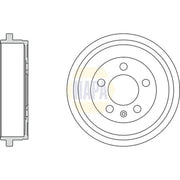 NAPA 2 x Brake Drums fits Skoda Rapid Spaceback 2012-2019 1.0 1.2 1.4 1.6