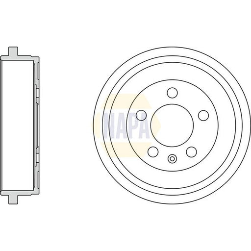 NAPA 2 x Brake Drums fits Skoda Rapid Spaceback 2012-2019 1.0 1.2 1.4 1.6