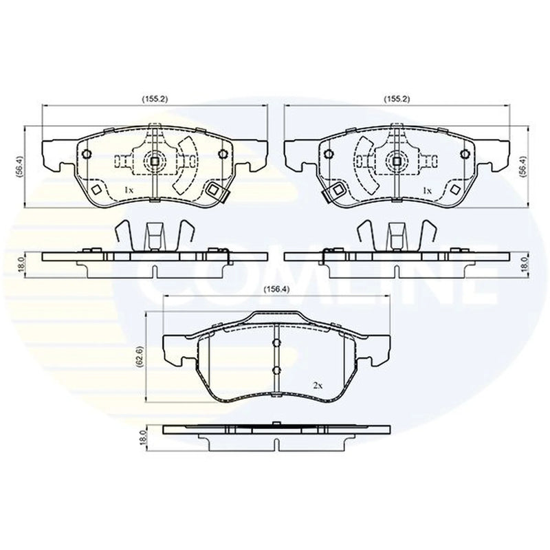 Comline Front Brake Discs & Pads fits MG Zs SUV 2017 on 1.0 1.5