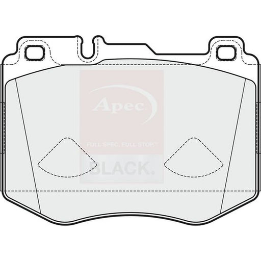 Apec Black Front Brake Pad Set fits Mercedes-Benz C-Class 2014-2023