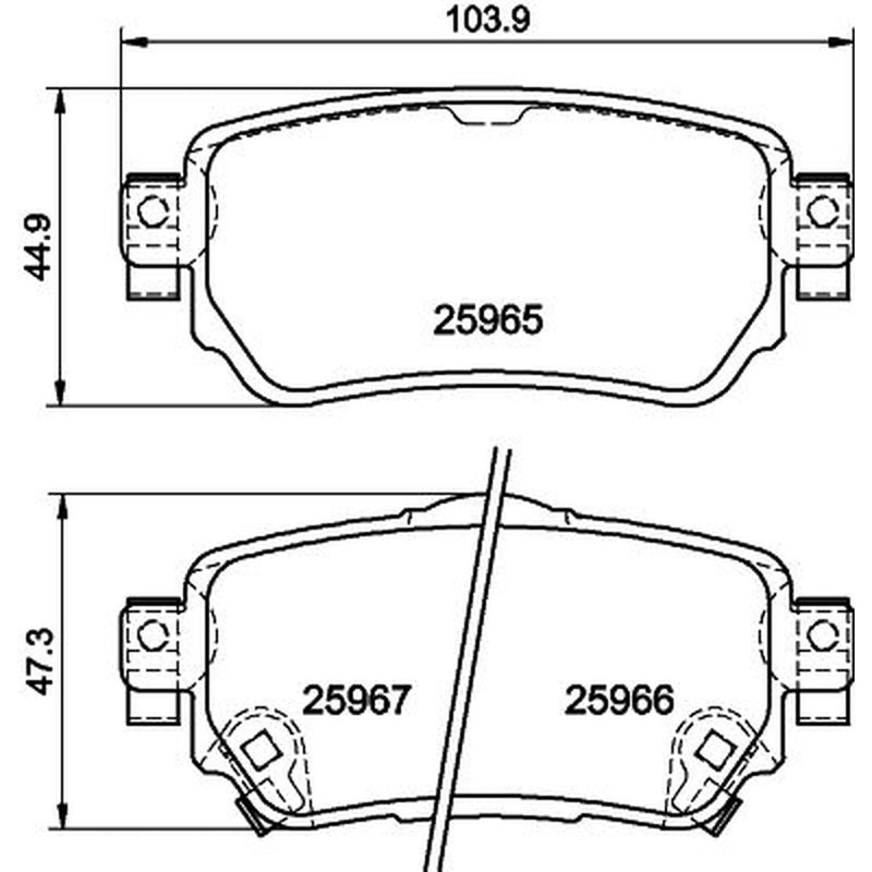 Mintex Rear Brake Pad Set fits Nissan Leaf 2017 on