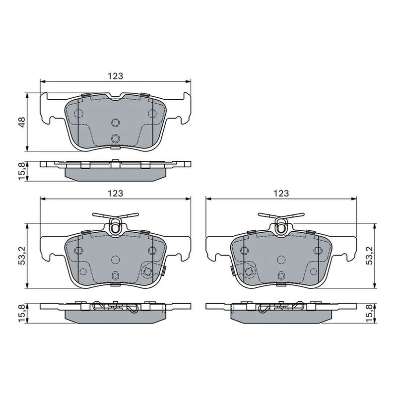 Bosch Front & Rear Pads fits Ford Kuga II 2012-2019 1.5 1.6 2.0