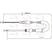 Apec Handbrake Cable Right Rear CAB1045