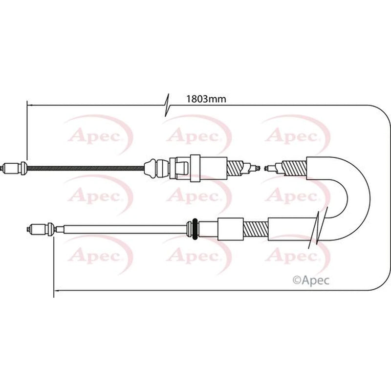 Apec Handbrake Cable Right Rear CAB1045