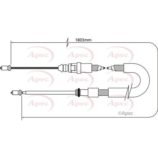 Apec Handbrake Cable Right Rear CAB1045