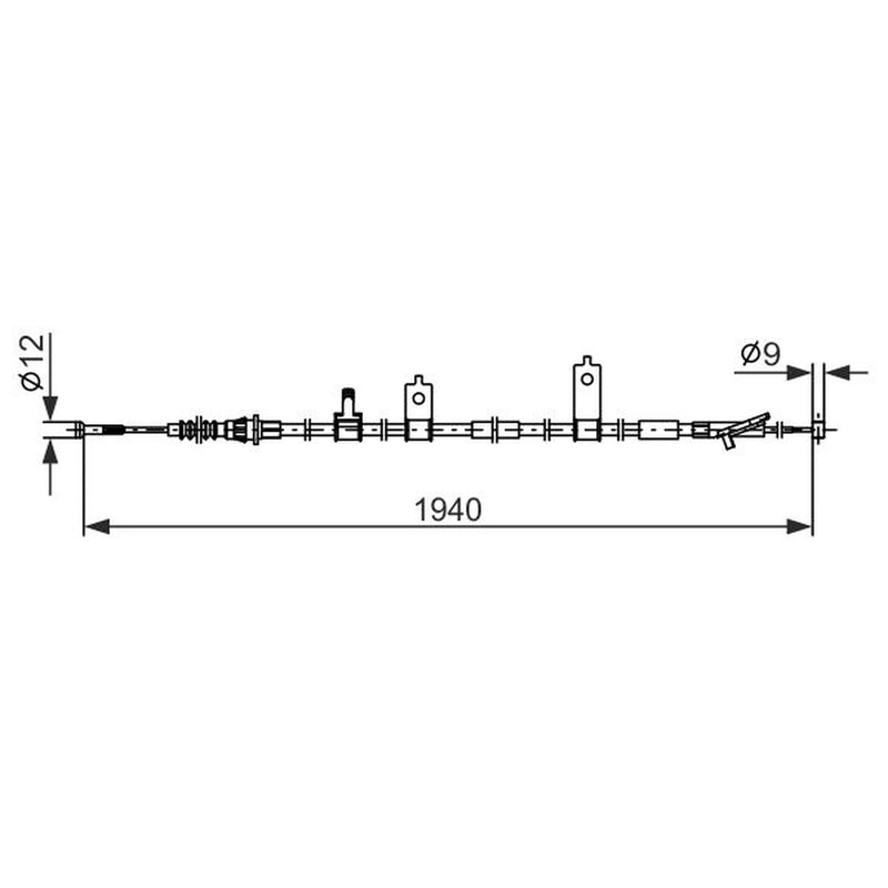 Bosch Handbrake Cable Rear fits Mazda 6 2012-2020 2.0 2.2 2.5