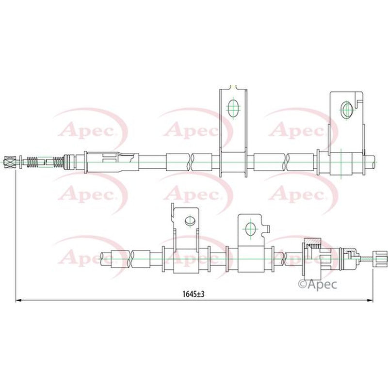 Apec Handbrake Cable Right Rear fits Hyundai I20 I 2008-2015 1.1 1.2 1.4