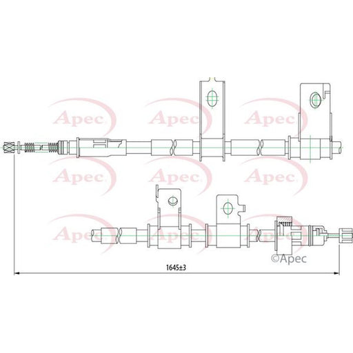 Apec Handbrake Cable Right Rear fits Hyundai I20 I 2008-2015 1.1 1.2 1.4