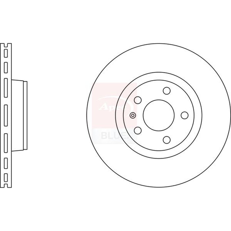 Apec 2 x Vented Brake Discs fits Audi A6 C6 2004-2011 2.0 2.4
